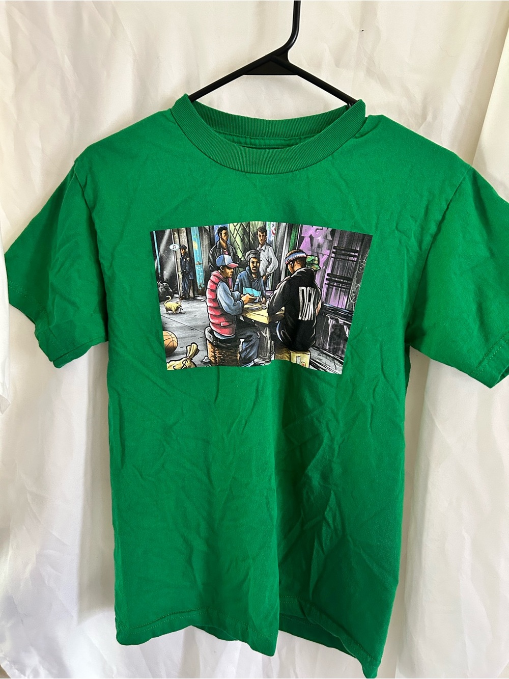 DGK Green Short Sleeve Tee with Urban Card Game Graphic